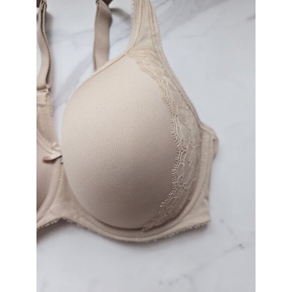 Wacoal Retro Chic Contour Beige Full Coverage Underwire Lined 853186 Bra 34DD - Picture 2 of 9